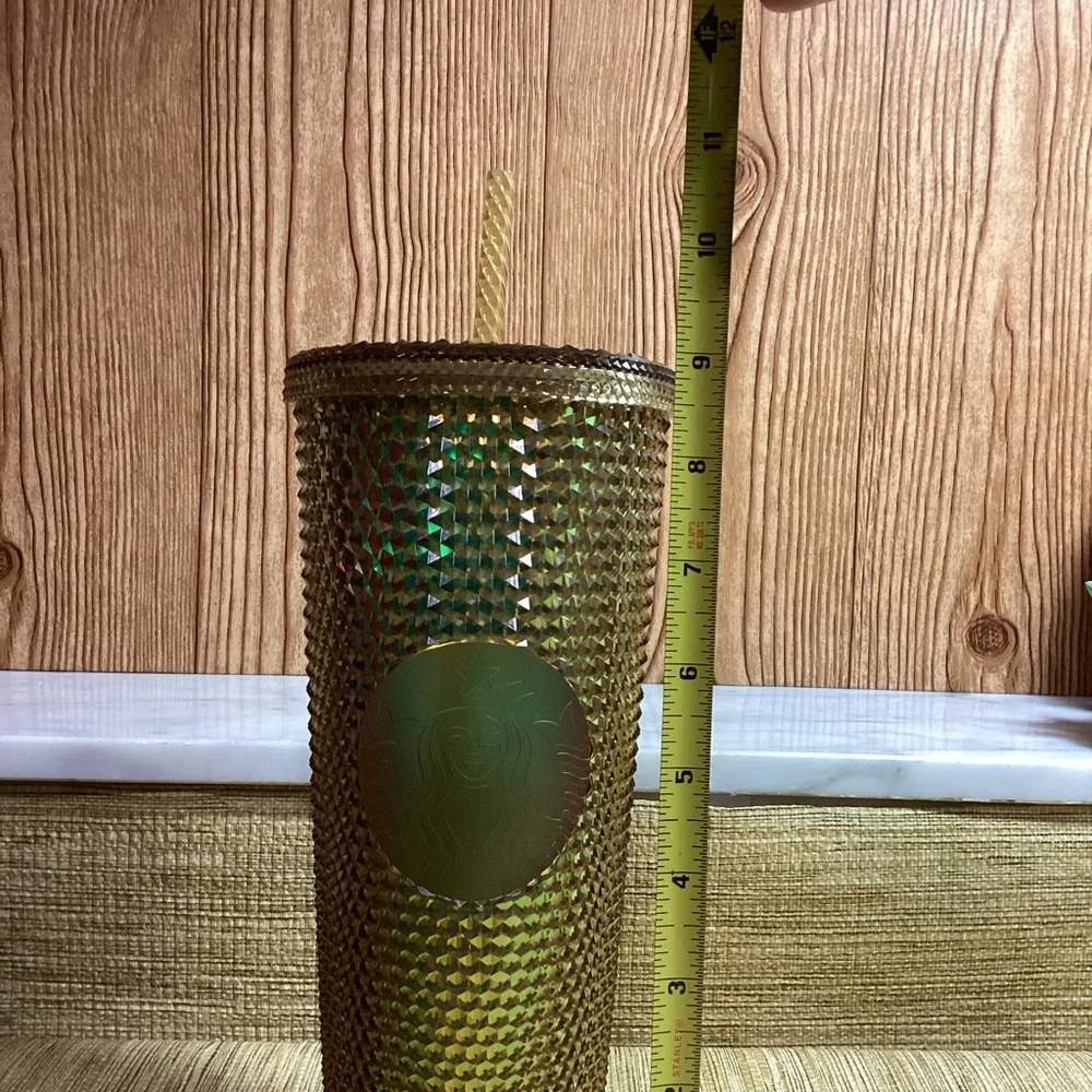 Starbucks Disney 50th Anniversary Gold Diamond Tumbler with Straw